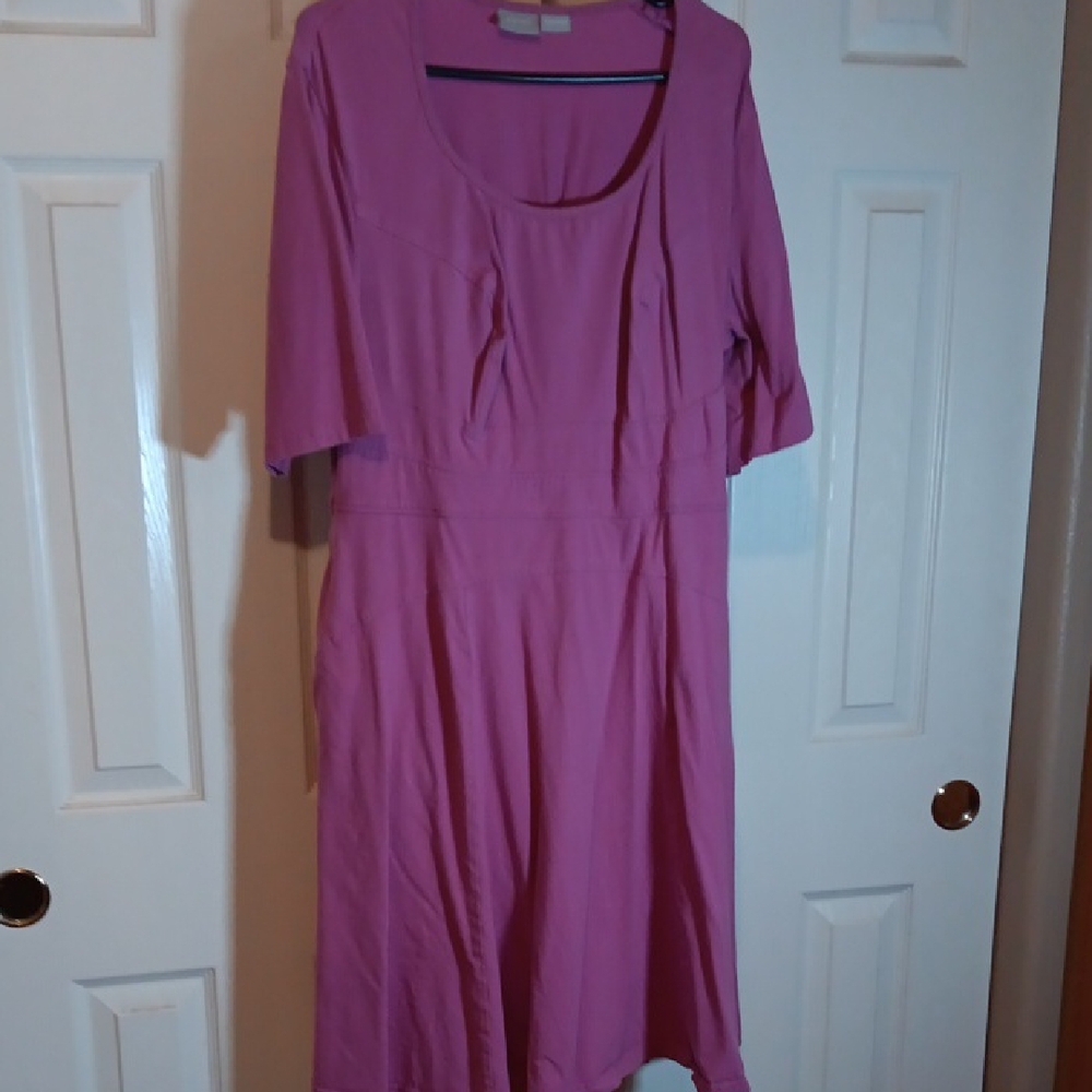 eShakti Lavender 3/4 Sleeve Dress - 14W